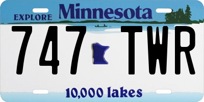 MN license plate 747TWR