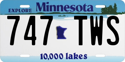 MN license plate 747TWS
