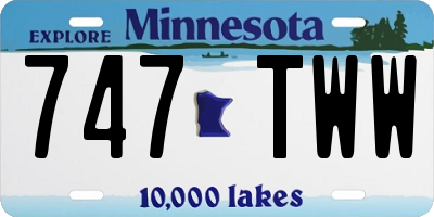 MN license plate 747TWW