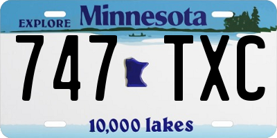 MN license plate 747TXC