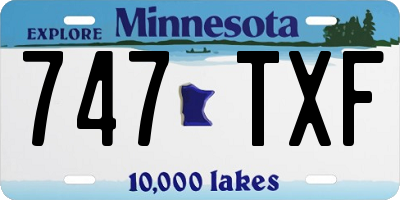 MN license plate 747TXF