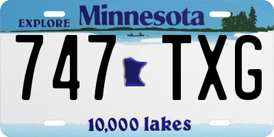 MN license plate 747TXG