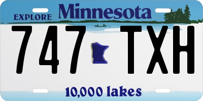 MN license plate 747TXH