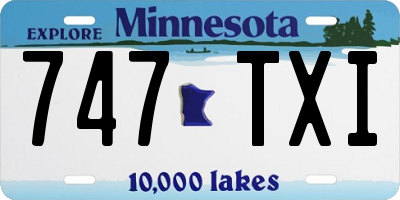MN license plate 747TXI