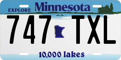 MN license plate 747TXL