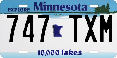 MN license plate 747TXM