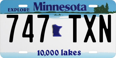 MN license plate 747TXN