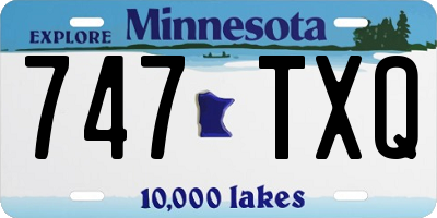 MN license plate 747TXQ