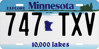 MN license plate 747TXV