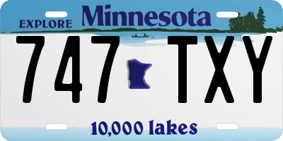MN license plate 747TXY