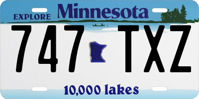 MN license plate 747TXZ