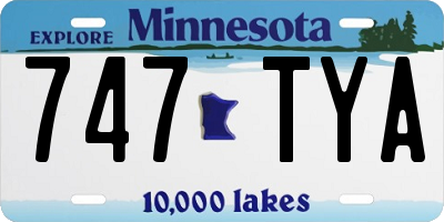 MN license plate 747TYA