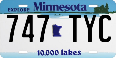 MN license plate 747TYC