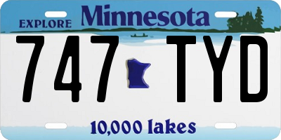 MN license plate 747TYD