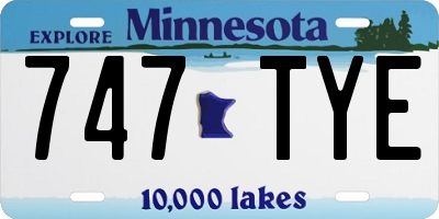 MN license plate 747TYE