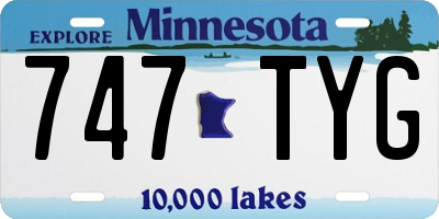 MN license plate 747TYG