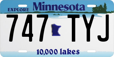 MN license plate 747TYJ
