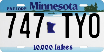 MN license plate 747TYO