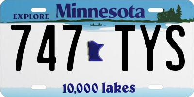 MN license plate 747TYS