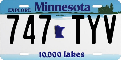 MN license plate 747TYV