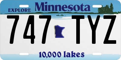 MN license plate 747TYZ