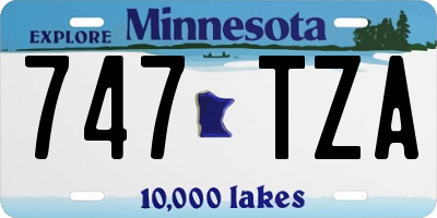 MN license plate 747TZA