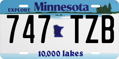 MN license plate 747TZB