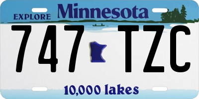 MN license plate 747TZC