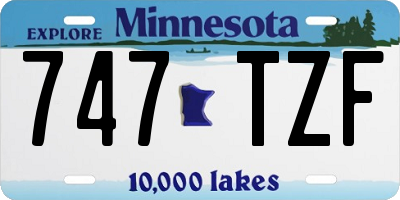 MN license plate 747TZF