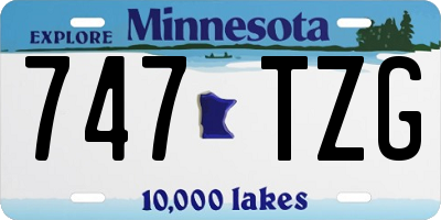 MN license plate 747TZG