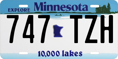 MN license plate 747TZH