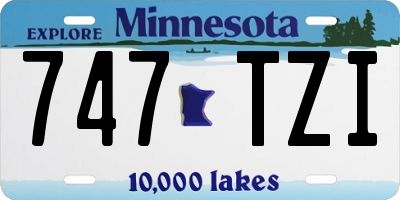 MN license plate 747TZI