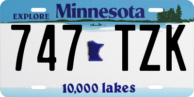 MN license plate 747TZK