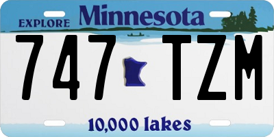 MN license plate 747TZM