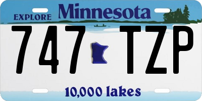 MN license plate 747TZP