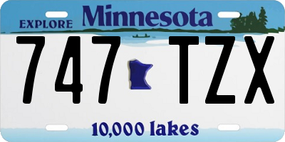 MN license plate 747TZX
