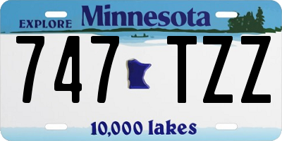 MN license plate 747TZZ