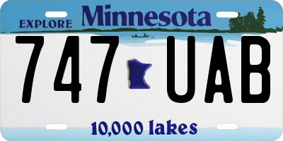 MN license plate 747UAB
