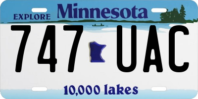 MN license plate 747UAC