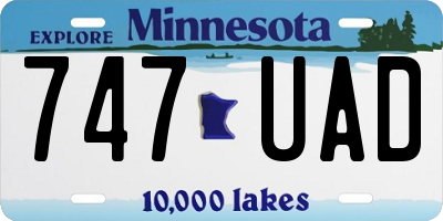 MN license plate 747UAD