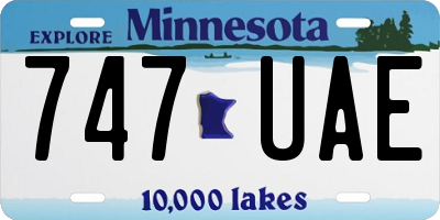 MN license plate 747UAE