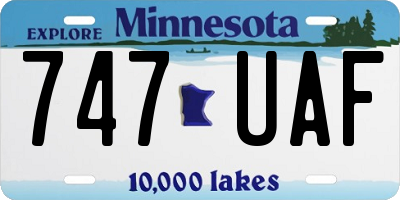 MN license plate 747UAF