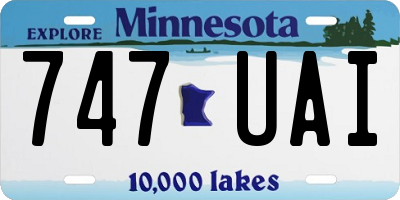 MN license plate 747UAI