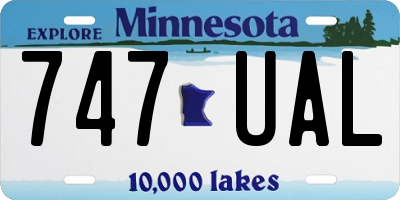MN license plate 747UAL