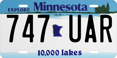 MN license plate 747UAR