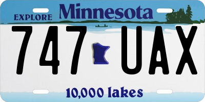 MN license plate 747UAX