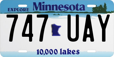 MN license plate 747UAY