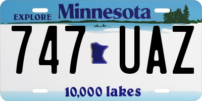 MN license plate 747UAZ