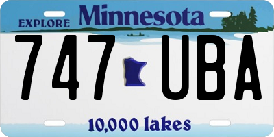 MN license plate 747UBA