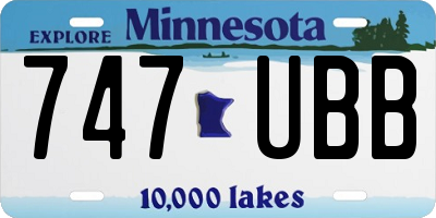 MN license plate 747UBB